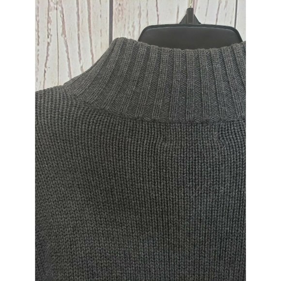 Polo Jeans Company Large Ralph Lauren Embroidered Gray Men 1/4 Zip Sweater - Picture 10 of 12